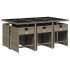 Set comedor jardín 7 pzas y cojines ratán sintético