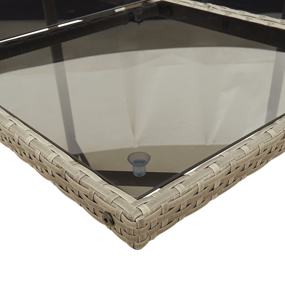 Set comedor jardín 7 pzas y cojines ratán sintético