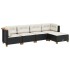 Set de muebles de jardín 5 pzas y cojines ratán sintético
