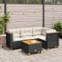 Set de muebles de jardín 5 pzas y cojines ratán sintético