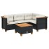 Set de muebles de jardín 5 pzas y cojines ratán sintético