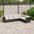 Set de sofás de jardín 6 piezas y cojines ratán sintético