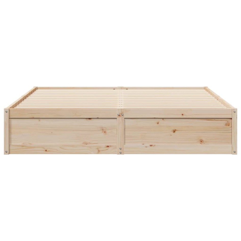 Estructura de cama sin colchón madera maciza de pino 200x200