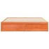 Cama sin colchón madera maciza de pino marrón cera 180x200