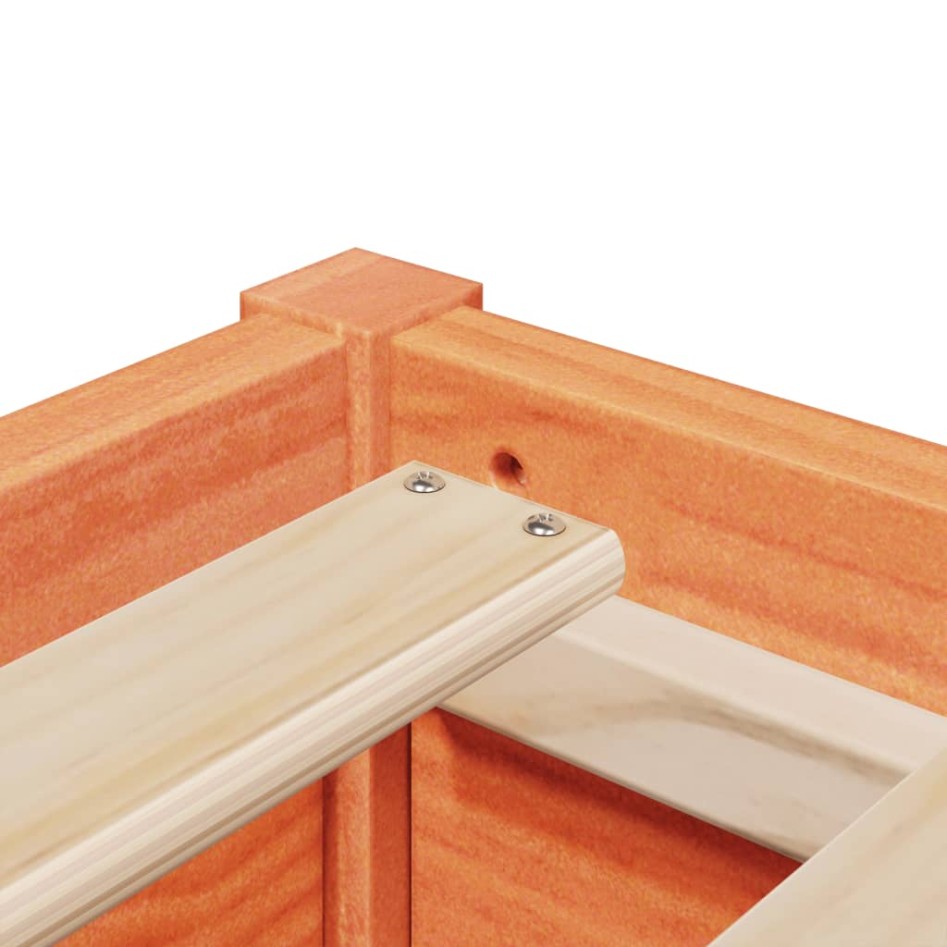 Cama sin colchón madera maciza de pino marrón cera 140x200