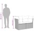 Set de muebles de jardín 9 pzas y cojines ratán sintético