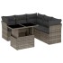 Set de muebles de jardín 6 pzas y cojines ratán sintético