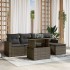 Set de muebles de jardín 6 pzas y cojines ratán sintético