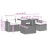 Set de muebles de jardín 6 pzas y cojines ratán sintético