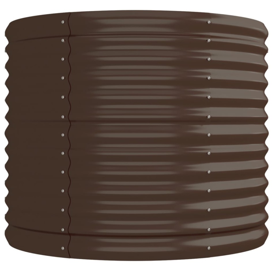 Jardinera arriate acero recubrimiento polvo marrón 224x80x68