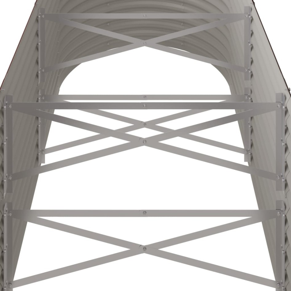 Jardinera arriate acero recubrimiento polvo marrón 224x80x68