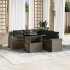 Set de muebles de jardín 6 pzas y cojines ratán sintético