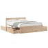 Estructura de cama sin colchón madera maciza de pino 160x200