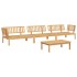 Set de sofás de palets de jardín 4 pzas madera maciza de