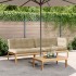 Set de sofás de palets de jardín y cojines 3 pzas madera