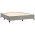Cama box spring con colchón terciopelo gris claro 180x200