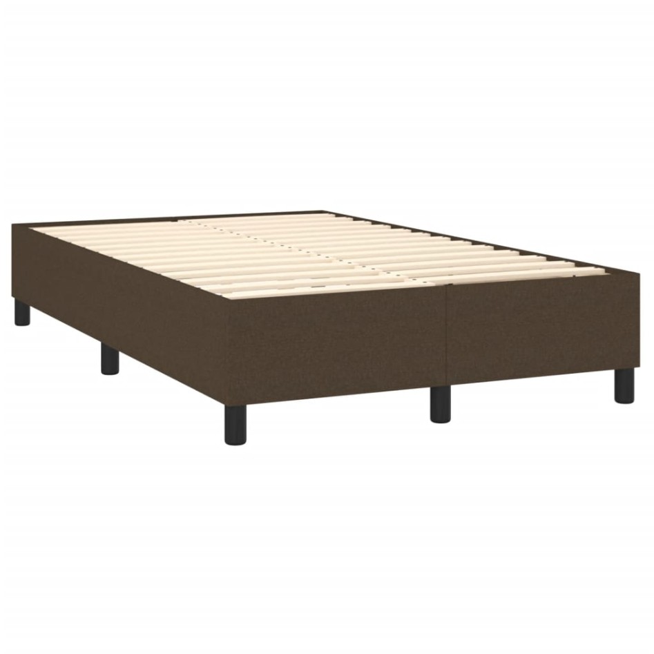 Cama box spring con colchón tela marrón oscuro 140x190
