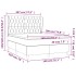 Cama box spring con colchón tela marrón oscuro 140x190