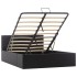 Cama canapé hidráulica cuero sintético negro 120x200