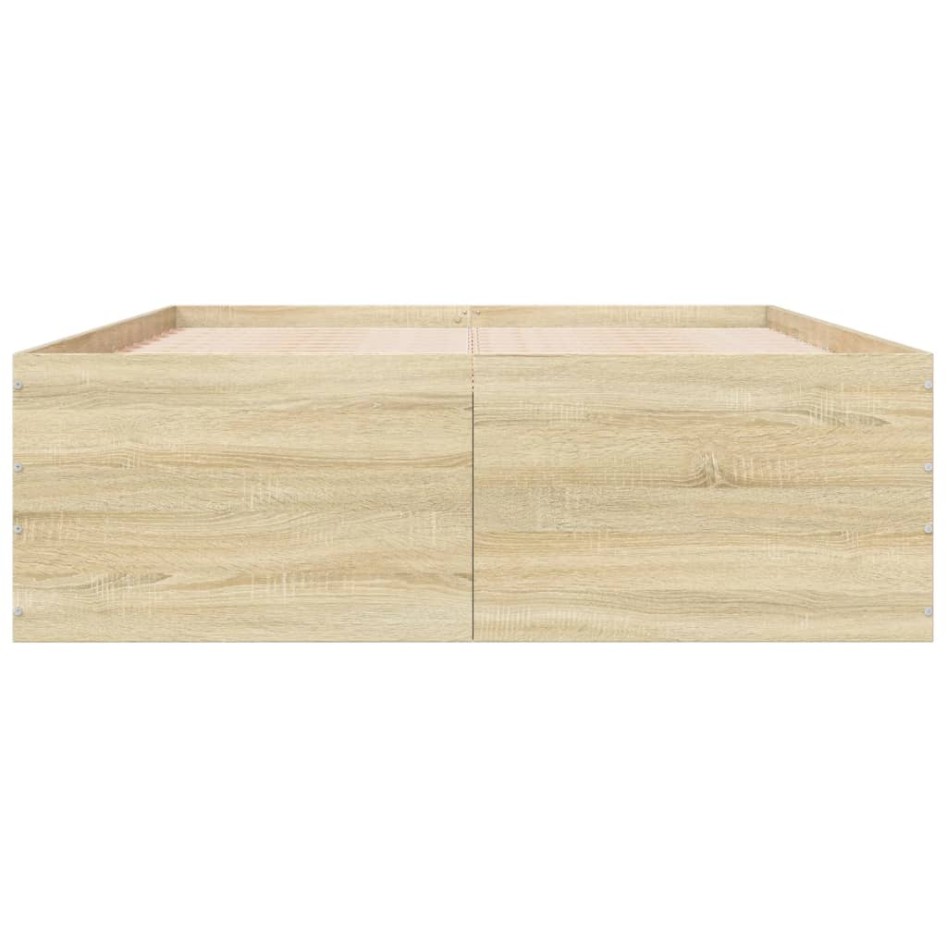 Estructura de cama madera de ingeniería roble Sonoma 140x200