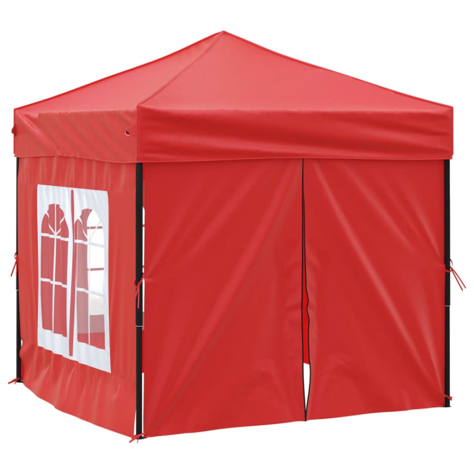 Carpa para fiestas plegable con paredes laterales rojo 2x2
