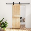 Puerta corredera con herrajes madera maciza de pino 70x210 cm