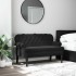 Banco con respaldo terciopelo negro 119,5x64,5x75