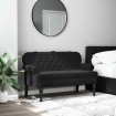 Banco con respaldo terciopelo negro 119,5x64,5x75 cm