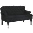 Banco con respaldo terciopelo negro 119,5x64,5x75