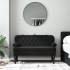 Banco con respaldo terciopelo negro 119,5x64,5x75