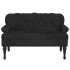 Banco con respaldo terciopelo negro 119,5x64,5x75
