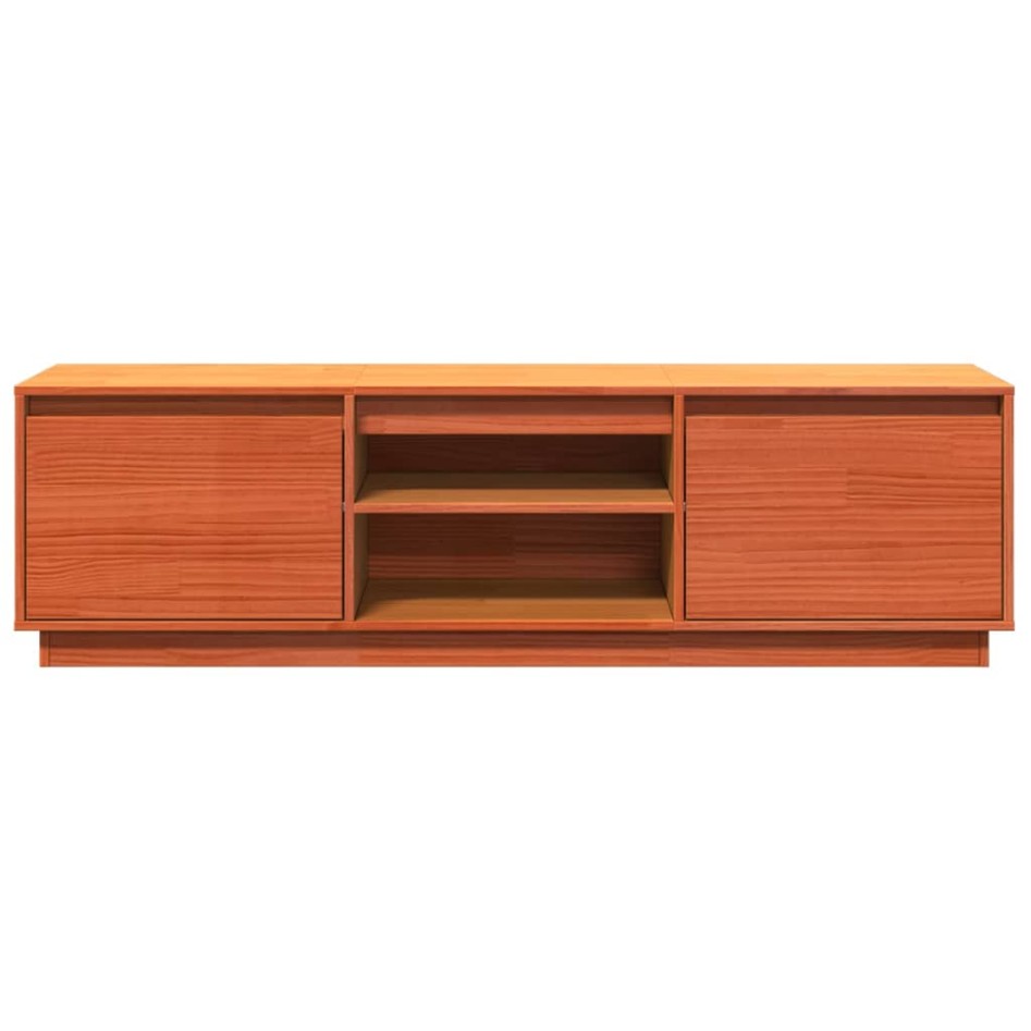 Mueble de TV madera maciza de pino marrón cera 140x35x40