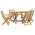 Set de comedor jardín 5 pzas polipropileno madera maciza