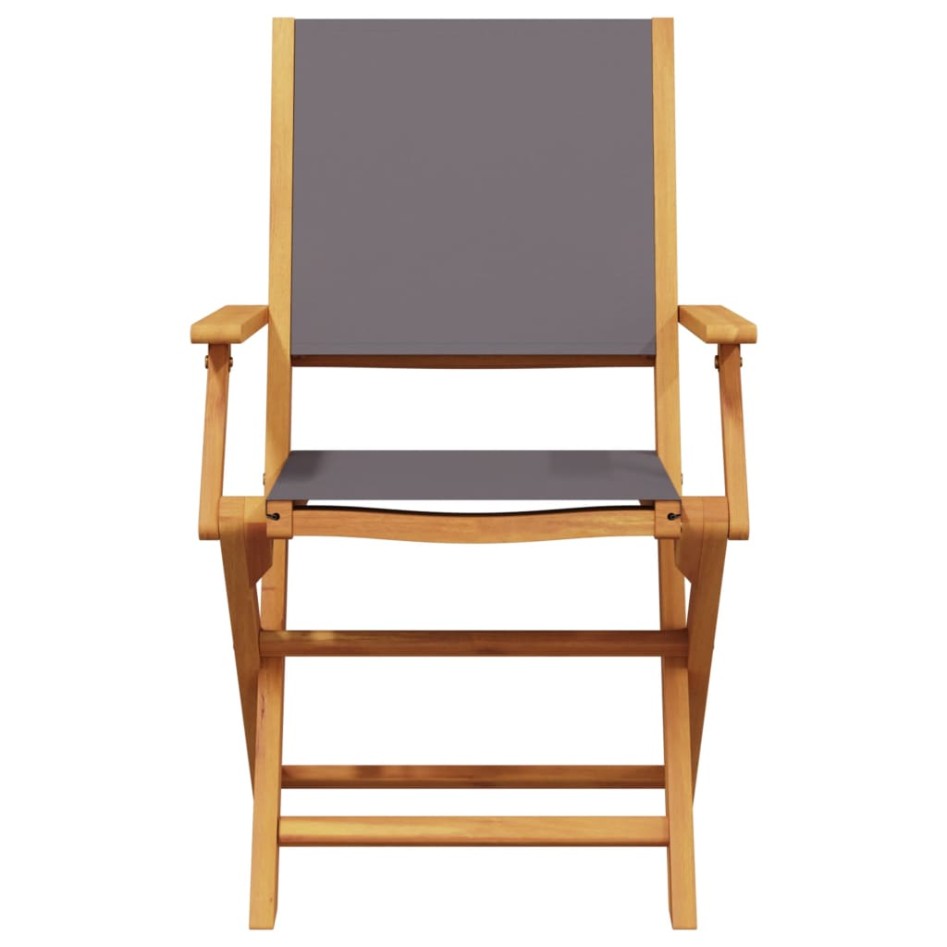 Set de comedor de jardín 5 pzas tela madera maciza