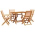 Set de comedor de jardín 5 pzas tela madera maciza
