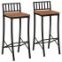 Taburetes altos 2 uds madera maciza de
