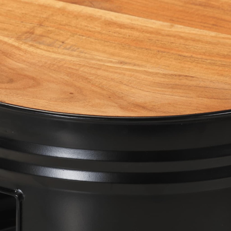 Mesas altas de bar forma tambor 3 uds madera maciza de