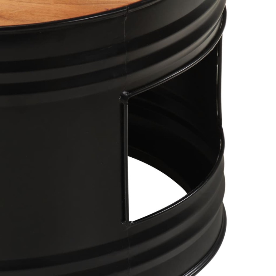 Mesas altas de bar forma tambor 3 uds madera maciza de