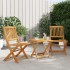 Set de comedor de jardín plegable 3 pzas madera maciza
