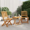 Set de comedor de jardín plegable 3 pzas madera maciza acacia
