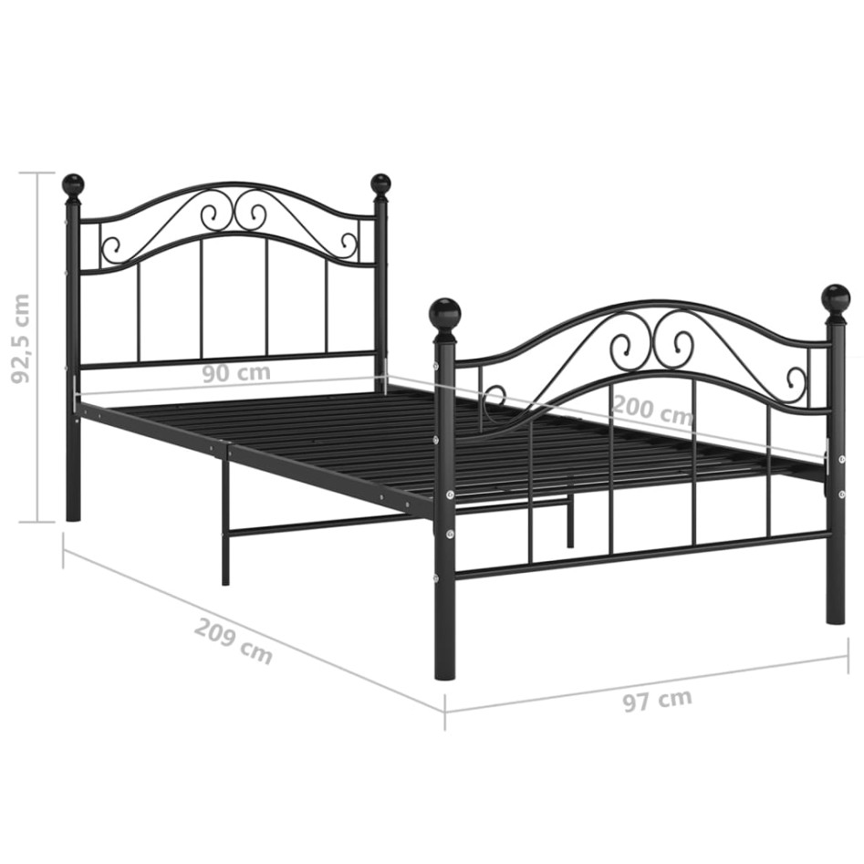 Estructura de cama de metal 90x200