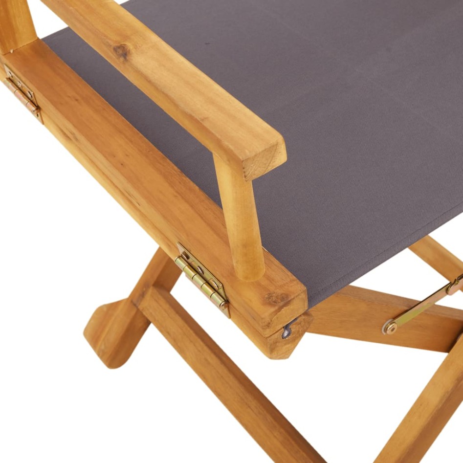 Sillas de jardín plegables 4 unidades tela gris