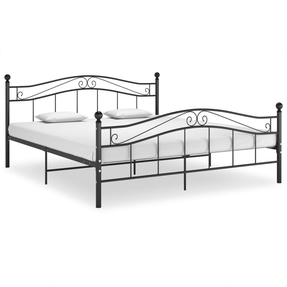 Estructura de cama de metal negra 160x200
