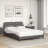 Estructura cama con luces LED cuero sintético gris 140x200