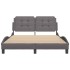 Estructura cama con luces LED cuero sintético gris 140x200