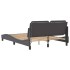 Estructura cama con luces LED cuero sintético gris 140x200