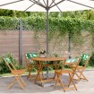 Set de comedor jardín 5 pzas tela madera maciza estampado hojas