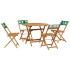 Set de comedor jardín 5 pzas tela madera maciza estampado