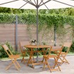 Set de comedor de jardín 5 pzas tela madera maciza gris taupe