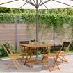 Set de comedor jardín 5 pzas polipropileno madera maciza negro